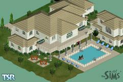 Sims 1 — Stucco #4 by White Diamonds — Four bedrooms, four bathrooms, one car garage, and a two story game room.