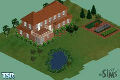 Sims 1 — Red Brick by White Diamonds — This was a special request house that has only one bedroom and two bathrooms with