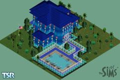 Sims 1 — Blue Manor by lilbewitchedgirl	 — Blue Manor is a very funky house! and its blue hehehe. It has Kitchen, living