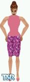 Sims 1 — Codee by Kerryann — Pink, purple and white floral skirt, with pink top and shoes. Light skin only and head not