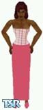 Sims 1 — Dagmar by Kerryann — Pink, yellow and white checked top, with pink skirt and shoes. Available in all 3 skin
