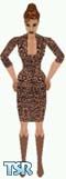 Sims 1 — Chloe by Kerryann — Brown and black leopard design dress, with brown boots. Light skin only and head not