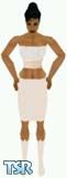 Sims 1 — Ariel by Kerryann — White and beige halter top, with beige skirt and boots. Medium and dark skin only and head