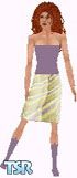 Sims 1 — Devontaye by Dfinitive — Yellow and purple stripe skirt, with matching purple top and boots. Available in all 3