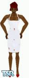 Sims 1 — Bernardine by Dfinitive — White dress, with red flowers and red shoes. Dark skin only and head not included.