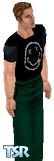 Sims 1 — Nirvana Guy 2 by Kurt — No head included. All skin tones. This is a skin of a Nirvana Smiley Face T-Shirt. It