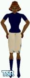 Sims 1 — Unique by Dfinitive — Beige skirt with blue flowers and navy blue top and boots. Available in all 3 skin tones.