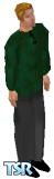 Sims 1 — Tim by Steve D. — Black pants, green sweater. The head was a picture I got off the web. Only one Skin tone! Head