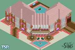 Sims 1 — Gingerbread House by White Diamonds — Two bedrooms, three bathrooms, a swimming pool, and a balcony overlooking