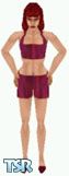 Sims 1 — Cherrish by Dfinitive — Red and pink shorts and bra top and matching shoes. Light skin only and head not