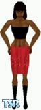 Sims 1 — Chanell by Dfinitive — Red knee length skirt with floral design and black halter top and boots. Available in all