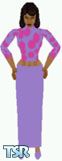 Sims 1 — Kezz83 by Kezz — Purple and pink dotted top with long purple skirt and matching shoes. Great for the office.