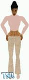 Sims 1 — Sheree by Dfinitive — Beige cord pants and pink long sleeve top and shoes. Medium skin only and head not