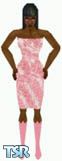 Sims 1 — Fiona by Dfinitive — Pink and white designed dress, with pink boots. Available in all 3 skin tones.
