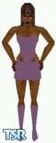 Sims 1 — Kezz117 by Kezz — Dark grape color mini dress with matching boots. Great for clubbing wear. Dark skin only!