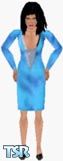 Sims 1 — Blue Plastic Dress by Lord Pez Master — This female sim is wearing a dress made out of blue plastic. This skin