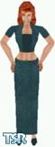 Sims 1 — Gia by Dfinitive — Blue/green long skirt and jacket, with matching top and shoes. Light skin only and head not