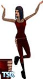 Sims 1 — Harle by Toyka — Fabulous burgandy and black outfit with mesh accents and worn with platform shoes. Comes in all