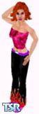 Sims 1 — Dance Babe by Genocyber2000 — This girl is ready to rave anytime. With her retro style flamey flares and her