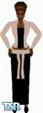 Sims 1 — Kezz102 by Kezz — Long black skirt with beige string tie and black top with beige jacket and black shoes. Great