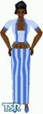 Sims 1 — Kezz40 by Kezz — Long blue skirt with sky blue stripes and blue halter top with short sleeve jacket and matching