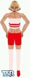 Sims 1 — Kezz13 by Kezz — Red shorts with red off tone top with 2 red stripes, with red off tone tights and red slip on