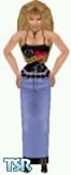Sims 1 — Biker Babe 8 by mikejojo — My Lovely Lady, modeling a long denim skirt,with HD heart tank top.