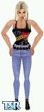 Sims 1 — Biker Babe2 by mikejojo. — Adriana modeling Skin tight bluejeans worn with HD. heart tank top.