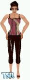 Sims 1 — Vinyl Capris by Cazthedesigner — This is a pair of vinyl capris with a matching tank. Watch your Sim shine!