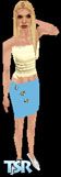 Sims 1 — Mandy Moore by Scully1013 — Mandy Moore in a Yellow Tank Top and blue satin skirt with a couple of daisy. Head,