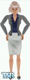 Sims 1 — Professor by DivaWear, Inc. — Who says smart ain't sexy? Classic cashmere cardigan over a deep blue silk blouse,