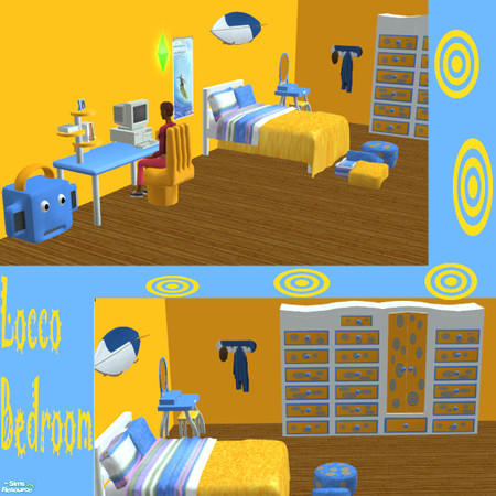 Sims 2 — Locco Bedroom by qth11 — Recolours are welcome