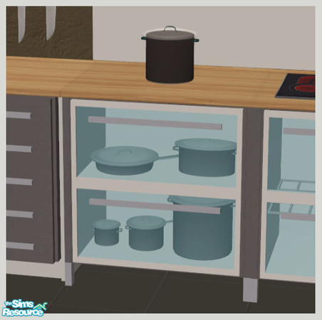 Sims 2 — Constance Kitchen - Grey - Counter 2 by Elize-37sims — Requires University. Includes corner shelf.