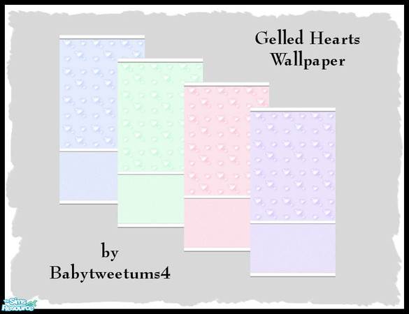 Sims 2 — Gelled Hearts Wallpaper by babytweetums4 — This cute wallpaper comes in four pastel colors and has little gell