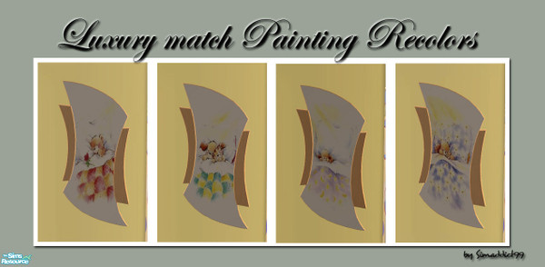 Sims 2 — GL Luxury match Painting Recolors by Simaddict99 — 4 cute nursery paintings. Don\'t forget the mesh, see link.