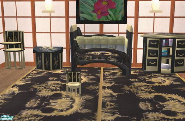 Sims 2 — Tokyo Nursery - gold dragon by ead425 — Recolor of my Tokyo Nursery meshes. Set contains 5 items, crib, changing
