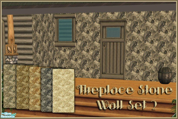 Sims 2 — Fireplace Stone Wall Set 2 by kittyispretty69 — A set of five versatile stone walls for your sims\' homes. Enjoy