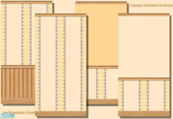 Sims 2 — Country Collection in Cream by Strawbz — A soft touch, easy to clean wallpaper that is perfect for any room in
