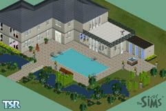 Sims 1 — River View by Nescaya — Elegant executive house with river view. 4 beds, family room, party room, dining room.