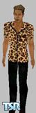 Sims 1 — Leopard Bowler by Chemical Wench — Guy in a leopard print bowling style shirt. 3 tones. No heads available.