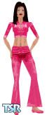 Sims 1 — Alyssa by EmmaBoBemma — Alyssa is wearing a pink PVC top that ties up at the front, and matching pink PVC