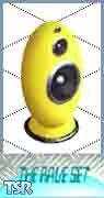 Sims 1 — Yellow Rave Egg Speakers by S.M. Lust — Made to fit with the Egg TV, But always nice to add with other stuff as