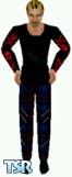 Sims 1 — Vex by Chemical Wench — Punk guy with black, skull shirt and plaid bondage pants. The pants didn't show up well