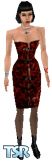 Sims 1 — Ruby by Teresa — Black and red lace dress with matching jewellery.Contains all 3 skin tones.