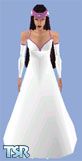 Sims 1 — Wedding by Christina Chaos — Shades of purple decorate the bodice, gloves, and headpiece of this pure white