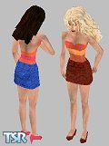 Sims 1 — coloured by Jophiel — Two coloured summerdresses.A blue patterned one and a suedeskirt.