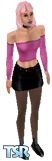 Sims 1 — Pinkmini by Teresa — Bright pink top and black skirt. Contains all 3 skin tones.