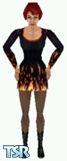 Sims 1 — Flamedress by Teresa — Short, black dress with flame print. Contains all 3 skin tones. 