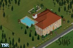 Sims 1 — Mini Mansion by Cynthia Ahmar — Two floors, three bedrooms, two bathrooms, a kitchen, a backyard with pool and