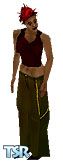 Sims 1 — GreenPants by MolotoV — Dark Punk-girl with groovy green pants and a dark top. Head and glasses included.